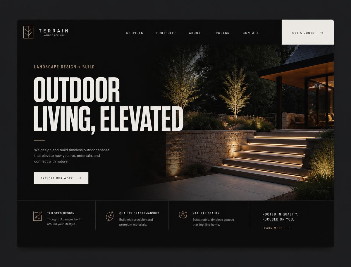 Terrain Landscape Co. website design concept